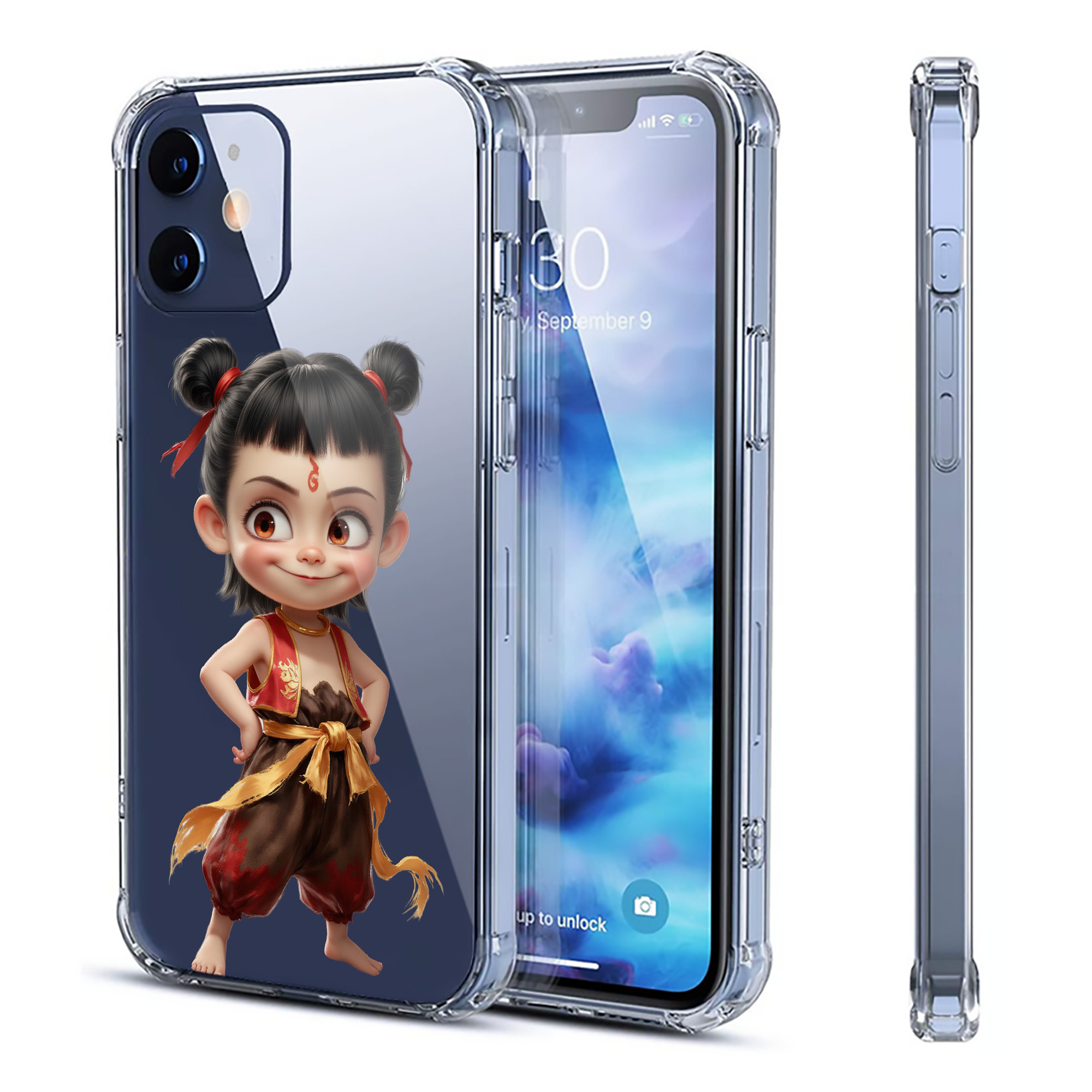 （画像用） Ne Zha 2 ナタ 魔童の大暴れ 【iPhone 12シリーズ対応】透明スマホケース（クリアソフトケース）